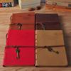 Retro Faux Leather Notebook with Key Binding and Embossed Logo