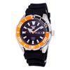 Reloj de buceo automático para hombre SRPC59 con correa de caucho y bisel naranja, 100 m