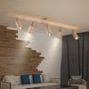 Wood Led Ceiling Lamp With Spot Lights For Living Room Bedroom Corridor Home Indoor Modern Chandeliers Spotlight