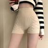 Apricot Sweet High Waisted Slim Knit Shorts for Women In Summer Pure Desire Style Spicy Girl Sexy Base Anti Stripping Pants