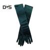 1 Pair Bride Wedding Gloves Golden Velvet Anti-slip Five Fingers Retro Pure Color Dance Ball Banquet Cocktail Party Ball Lady Gloves