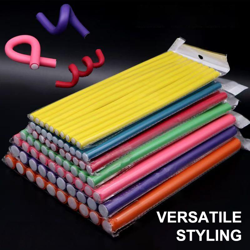 10Pcs Flexible Hair Curling Heat-Resistant Rod 18Cm Hair Curler Makers Soft Foam Twist  Perm Ironing Hair Salon Styling Tools
