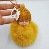 Imitation Rex Rabbit Fur Sleeping Doll Keychain - Cute Sleeping Baby Bag Pendant Gift