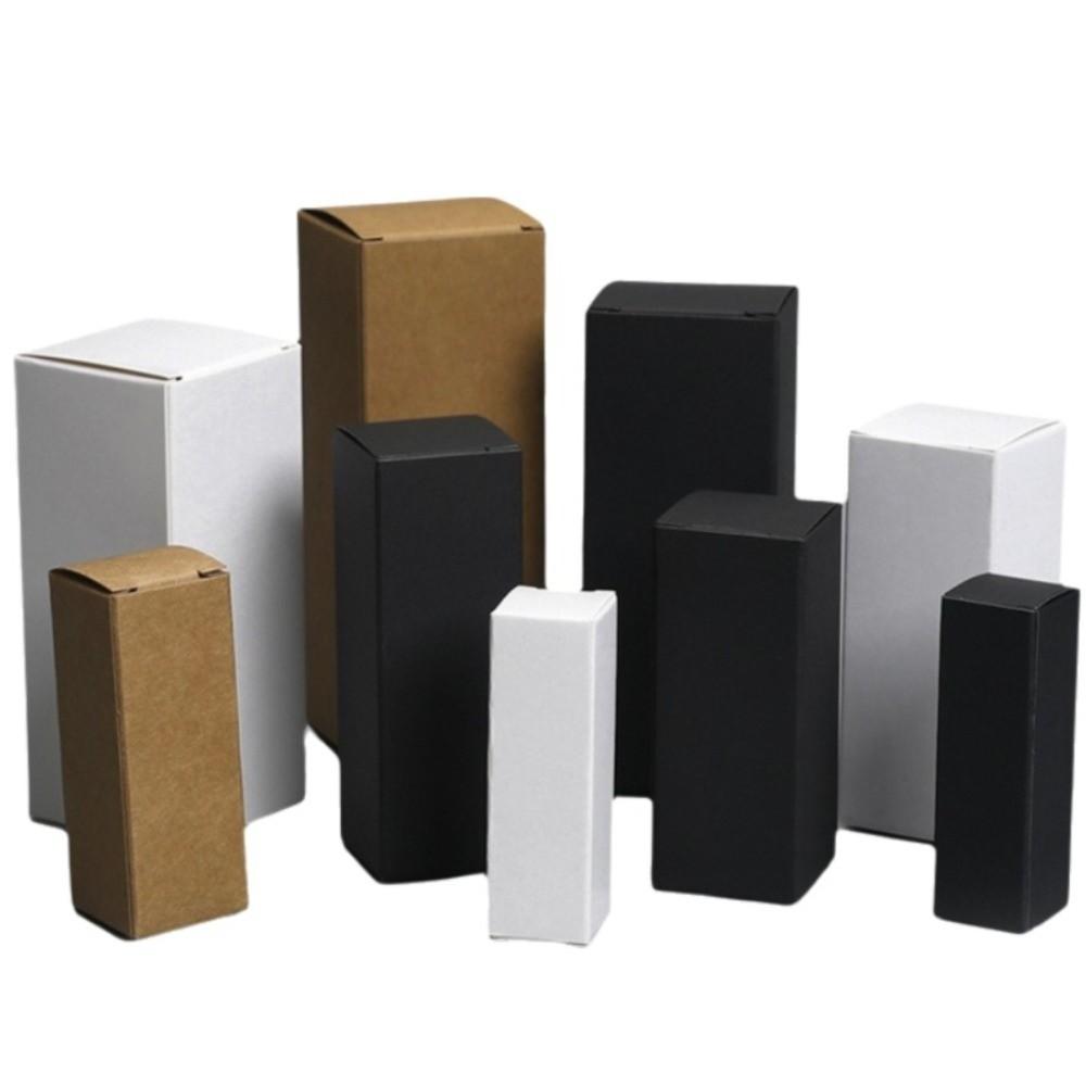 10PCS Black White Khaki Kraft Paper Gift Box Blank Box Multi Size Cardboard Gift Box Handmade Paper Party Gift Box