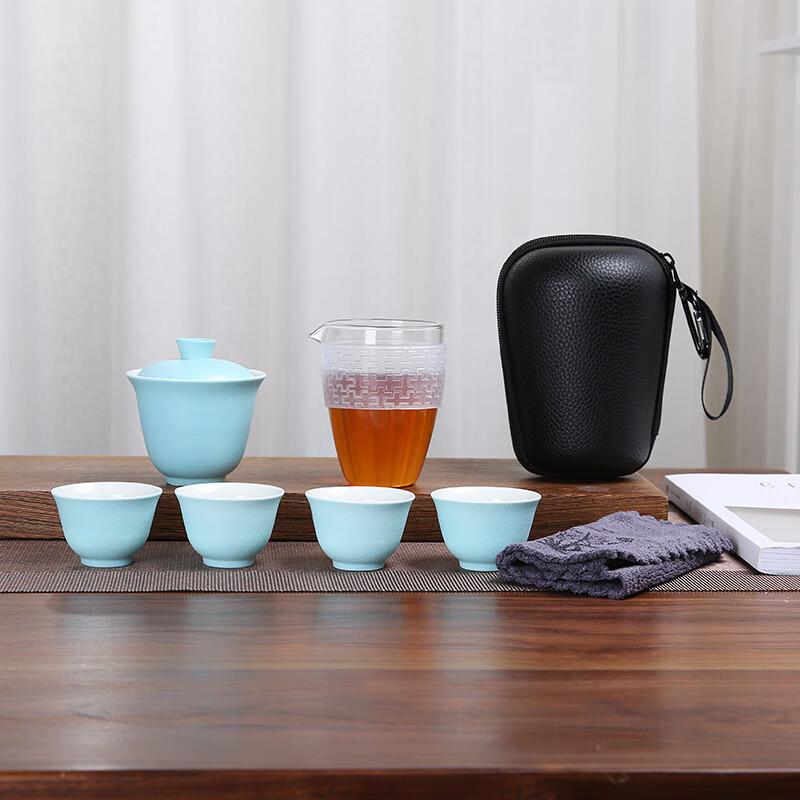 Nordic Stone Glaze Portable Kung Fu Tea Set