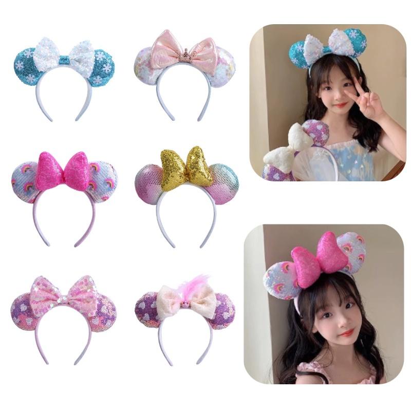 Handgefertigtes Prinzessinnen-Stirnband mit schimmernden Pailletten Ideal für Erwachsene und Kinder Regenbogenfarben