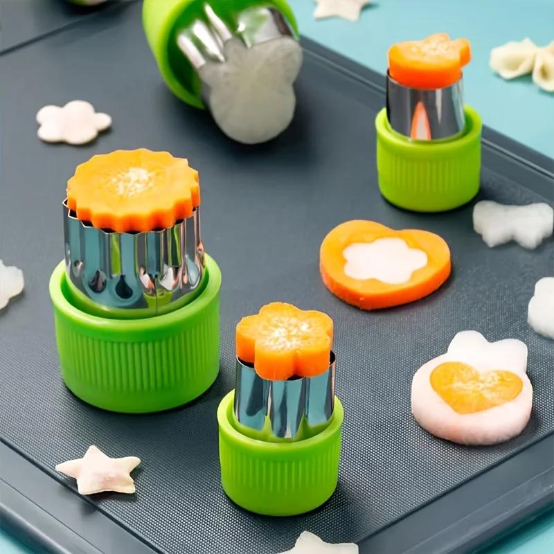 Juego de 9 piezas de acero inoxidable para cortar galletas y verduras, mini moldes para estampar galletas y frutas para hornear para niños