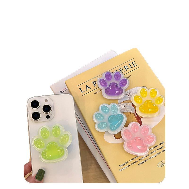 Custom 3D Cat Paw Phone Holder: Foldable, Adhesive, Cartoon Design, Retractable, Portable, and Cute.