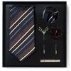 Tie Men'S Net Color Striped Cashew Flower Men'S Tie High Sense 6-Piece Gift Box Men'S Suit Accessories