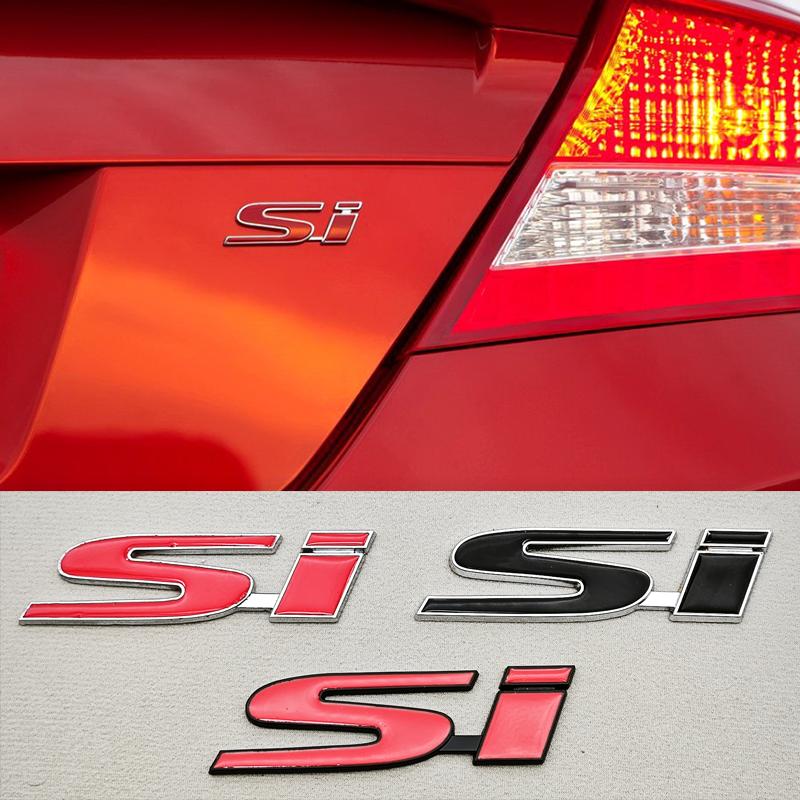 3D Metal Car Styling SI Logo Badge Chrome Sticker Front Grille Emblem For Honda Civic Accord Etc Automobile Accessories
