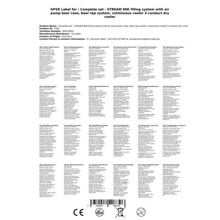 Kit complet système de tirage à bière STREAM 80K 2 circuits avec refroidisseur en ligne, têtes triangulaire et panier