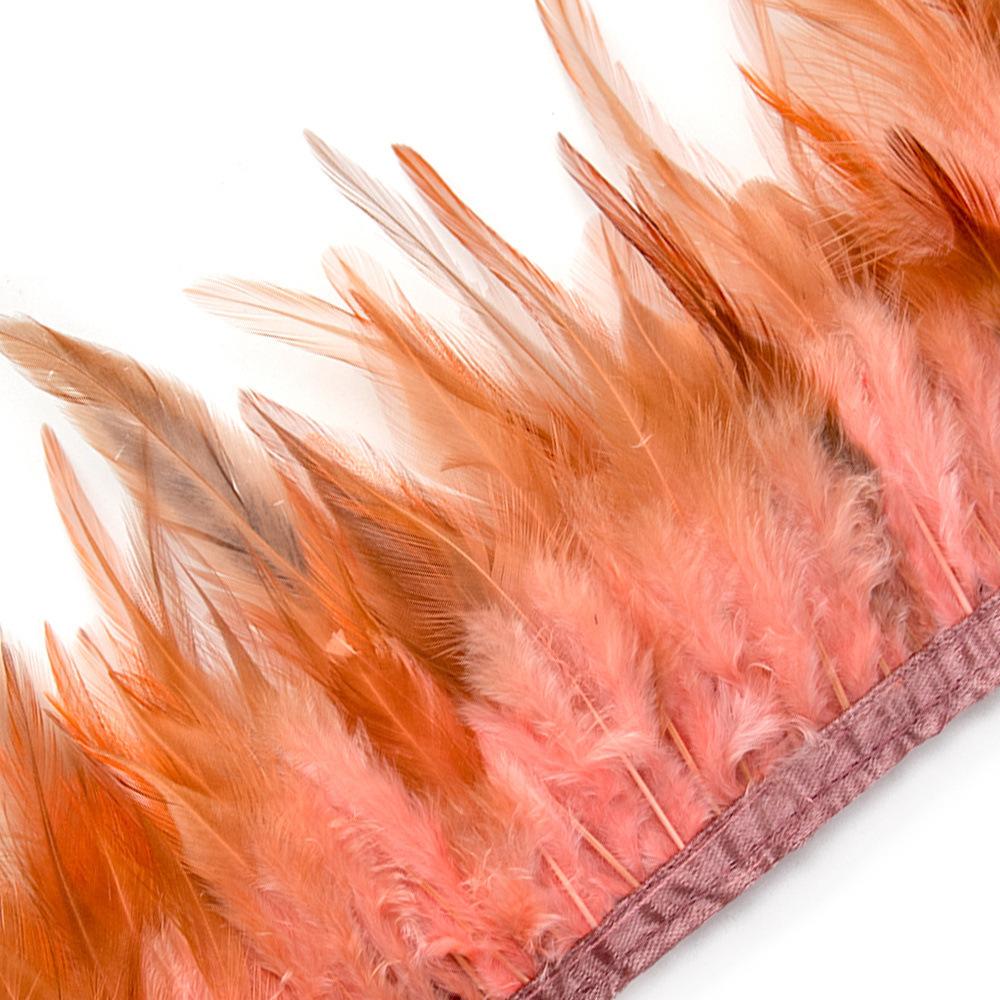 1 Meter Colorful Chicken Feather Tassel Decorated On Tape Chicken Feather With Sewing Fly Dress Lace Decoration