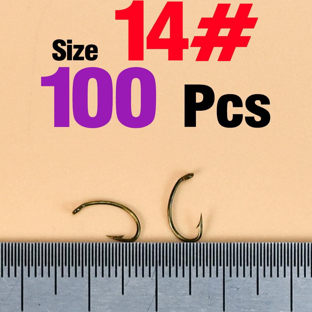 MNFT 100PCS High-Carbon Steel Dry Fly Hooks Fishing Hook Nymph Scud Midge Caddis Shrimp Fly Tying Hooks