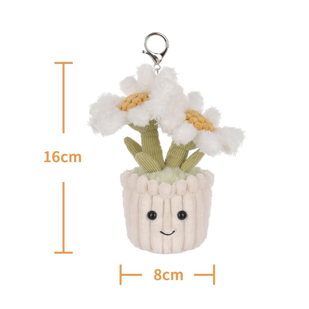 Morelowy Baranek Stokrotka Roślina Doniczkowa Uroczy Miękki Brelok Pluszowa Zabawka, Idealny dla Chłopców i Dziewcząt, Pasuje do Dziecięcych Plecaków i Torebek, 15cm