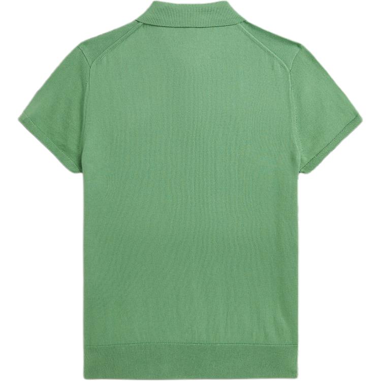 Polo Ralph Lauren Solid Color Small Pony Embroidered Pullover Short Sleeve Polo Shirt Women tops Light-Green WMPOSWENC020930-300