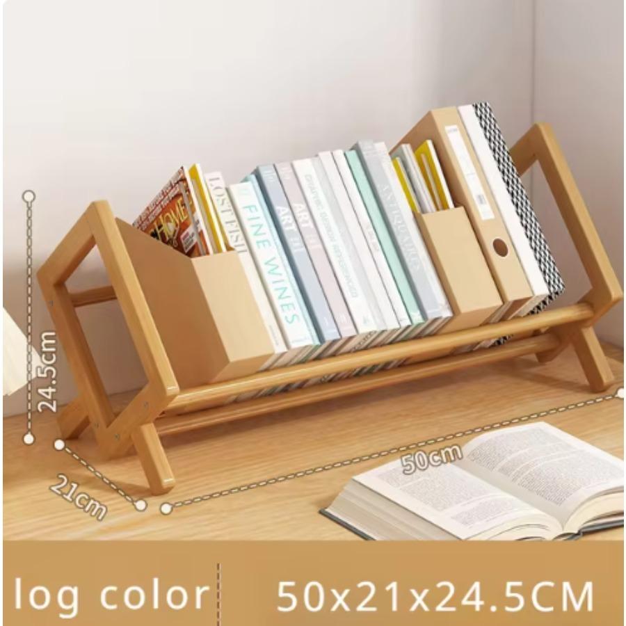 

Простая настольная книжная полка, стойка для журналов, офисная полка для хранения документов и книг, студенческая стойка, органайзер для хозяйственных нужд, полки 50cm светло-коричневого