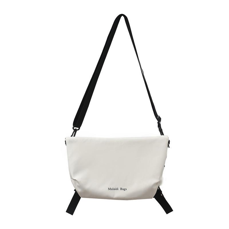 Трендовая мужская холщовая наплечная сумка уличный стиль водонепроницаемая сумка кроссбоди белая/черная/серая/хаки белый