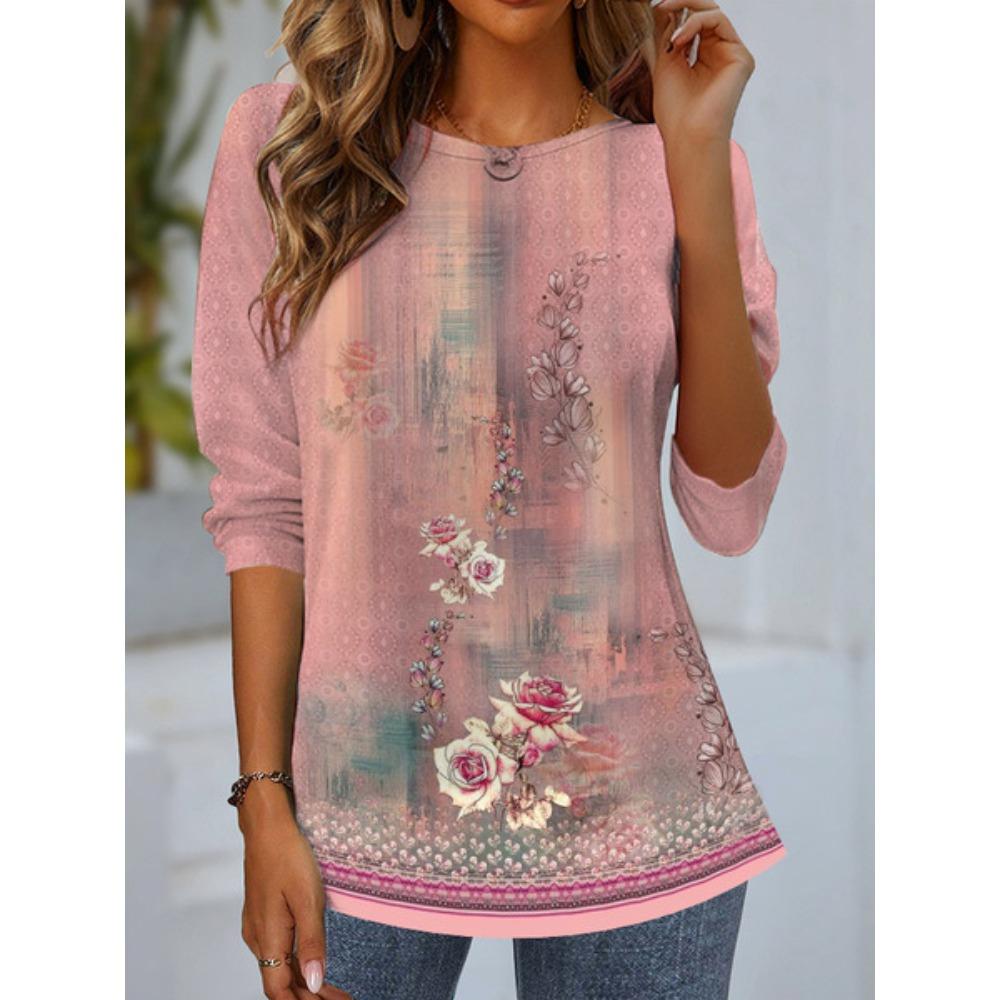 Summer Women's 3D Printed Long-sleeve T-shirt Is Fashionable, Versatile, Breathable, Trendy, and Casual