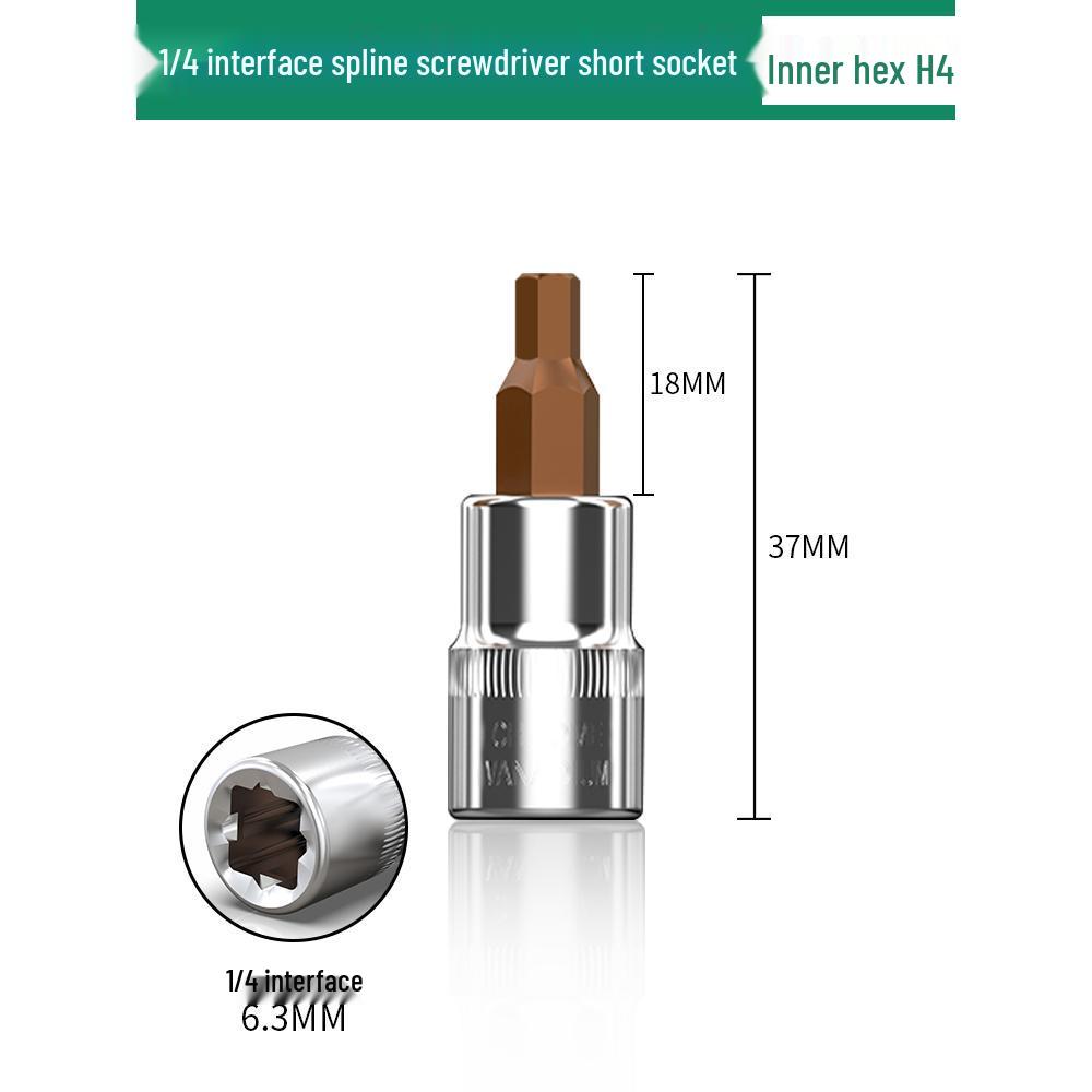 1/4" Small Fly Socket Bit Wrench with T8 Star, Inner Hex, Slotted, Rice Flower, Cross Screwdriver Heads