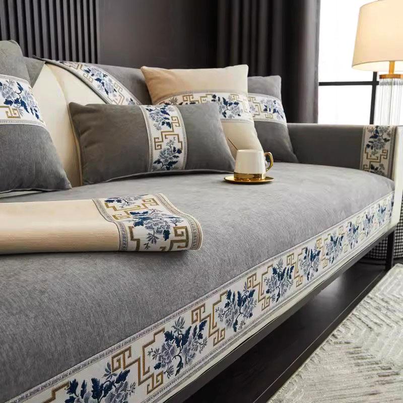 New Chinese Style Chenille Sofa Cover for All Seasons Living Room Decor Non-slip Sofa Seat Cushion Sofa Towel Couch Slipcover