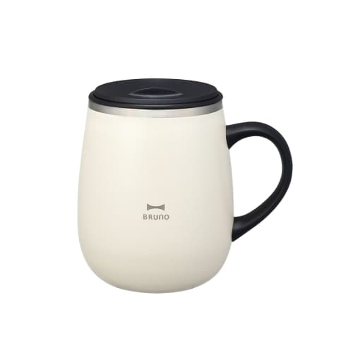 BRUNO Stainless Steel Mug with Lid, 460ml, Insulates Hot & Cold Drinks, Double-Layered Vacuum Wall, Leak-Resistant, Tall, Gift, Perfect for Office, Wo