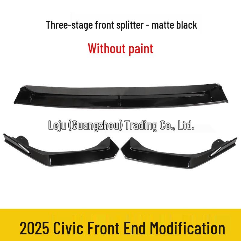 2025 Civic 11.5th Gen Front Lip Body Kit: Three-Section Front Bumper Modification