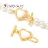 18K Gold Plated Brass with Shell Clasps For Jewelry,Heart Pearl Clasps,OT Toggle Clasp For Bracelets Accessories DIY Findings