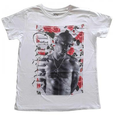 Tupac Shakur Womens/Ladies Floral Cotton T-Shirt