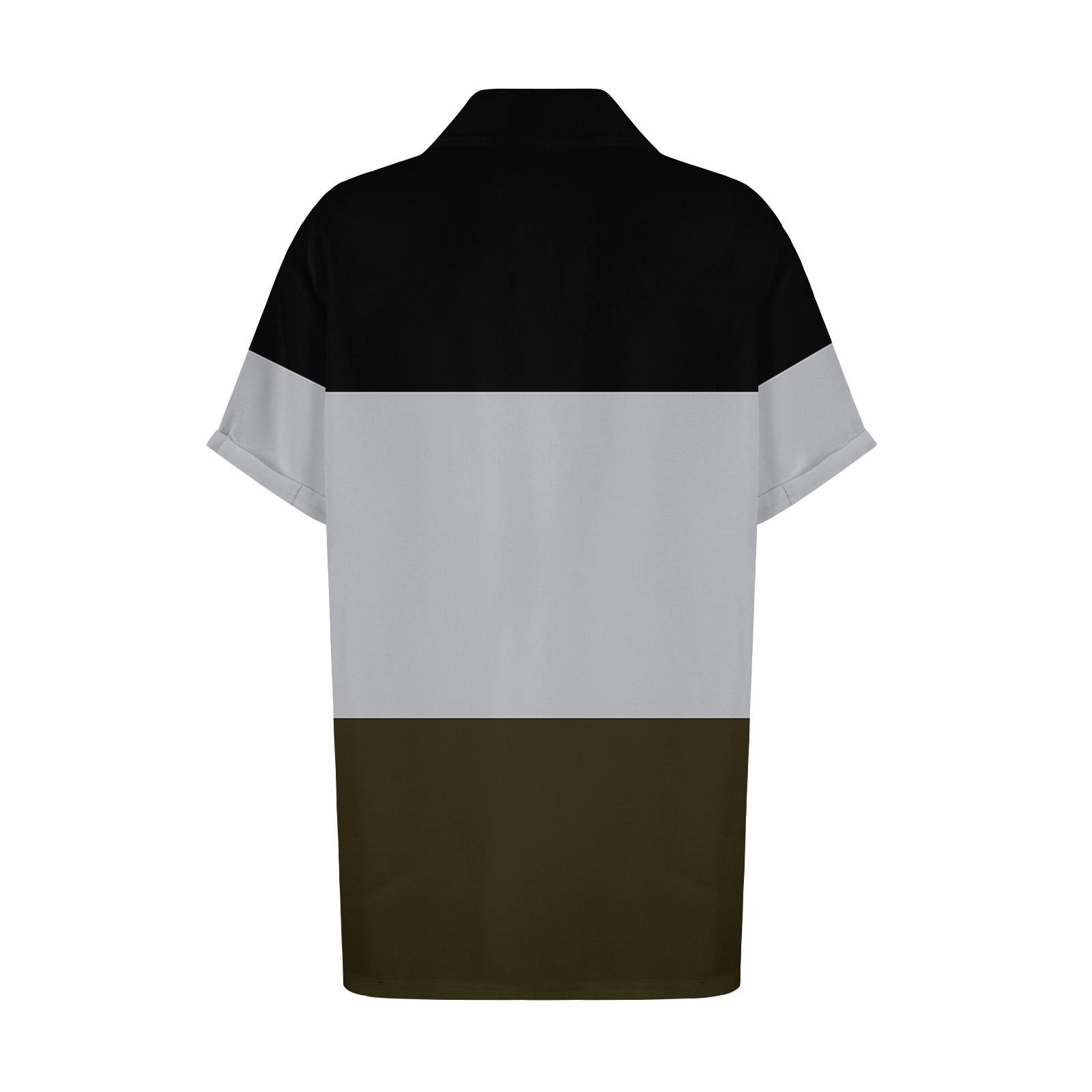 Женская модная свободная повседневная рубашка с короткими рукавами и отворотами — фото 4