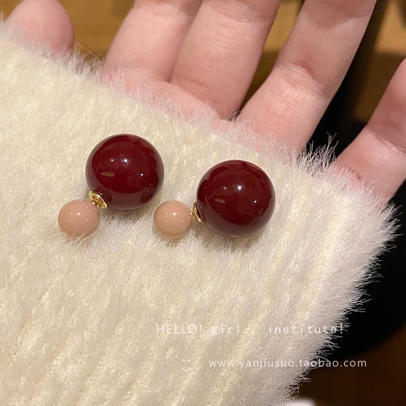Damen High-End Zweifarbige Kugelohrringe: Vielseitig und stilvoll für Herbst & Winter