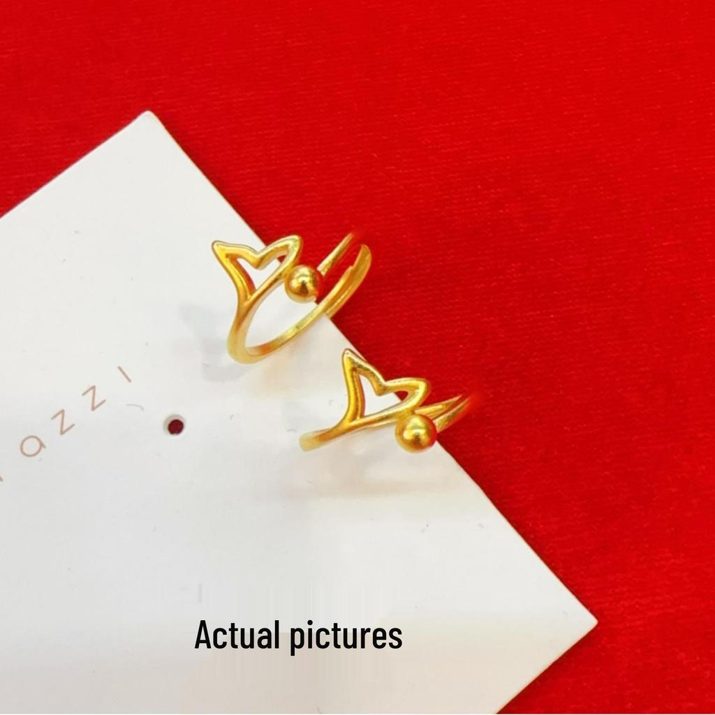 Vietnam Gold Fishtail Adjustable Ring - Elegant Hand Jewelry, Perfect Birthday Gift for Girlfriend
