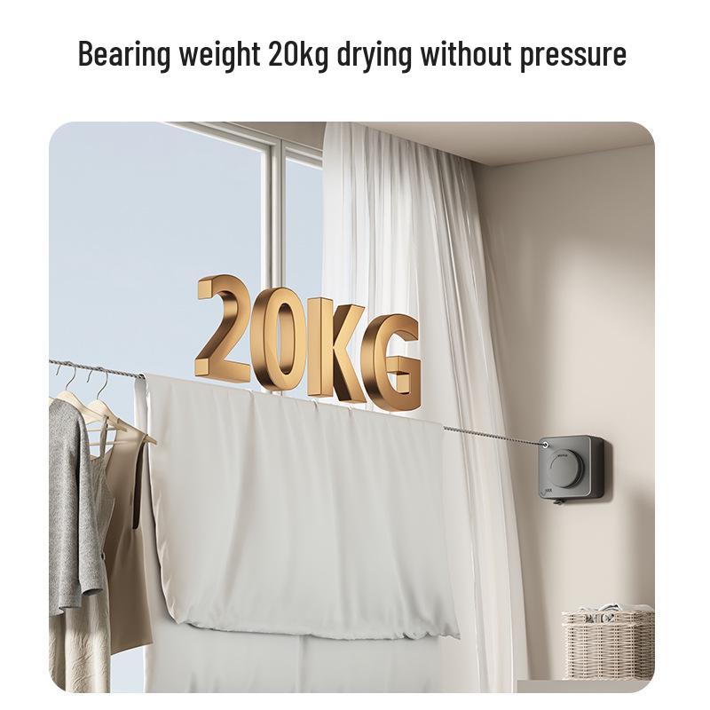 Retractable Indoor Clothesline - No-Drill Steel Wire for Balcony or Bathroom Drying