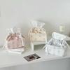 Copri scatola del fazzoletto in tessuto a righe floreali vintage per cucina e arredamento per la casa