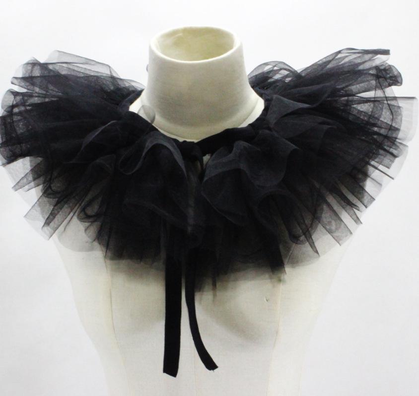 

Сетчатый декоративный воротник, пышный воротник чёрный