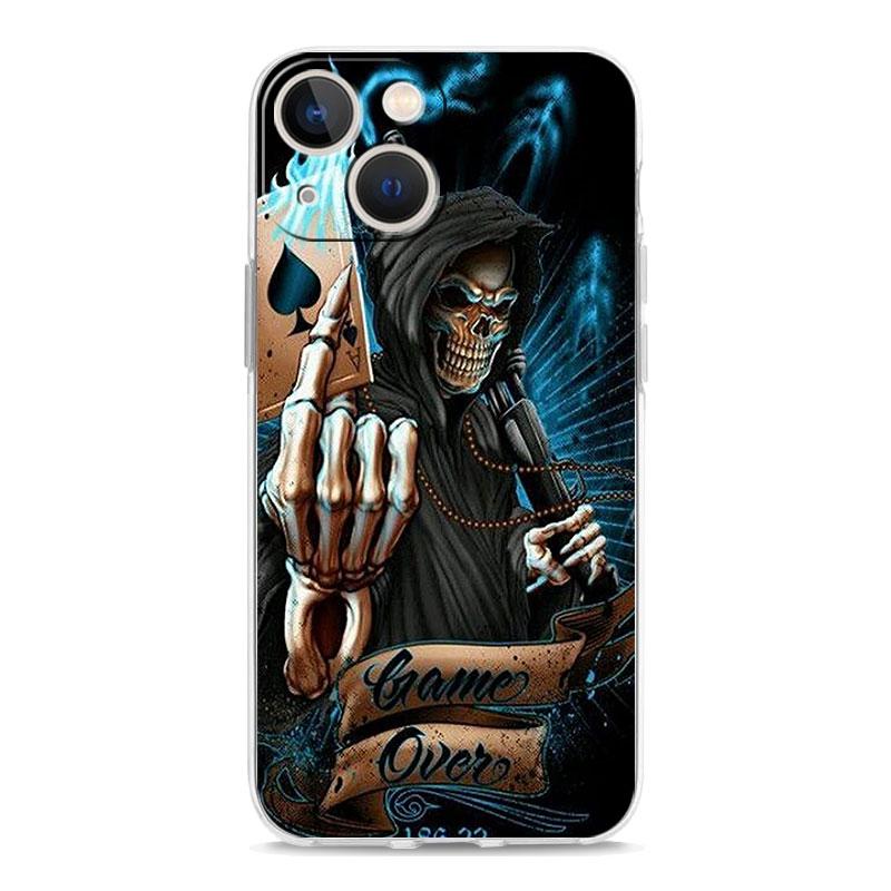 Phone Case For iPhone 17 Cases iPhone Air 16 15 12 13 14 Pro Max 7 8 Plus 16Pro iPhone11 Cover Grim Reaper Skull Skeleton