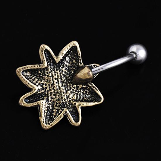 Retro Sunflower Turquoise Belly Button Navel Bar Ring Body Piercing Barbell Gift