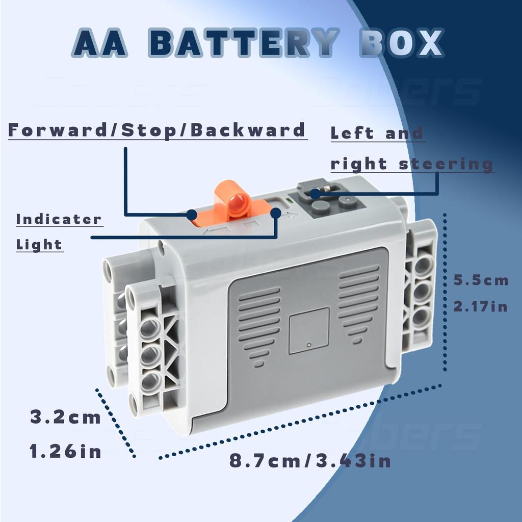 Cobers 5-Piece Power Function Set Compatible with Major Brand Technic Parts Motor Set IR Receiver Remote Control AA Box