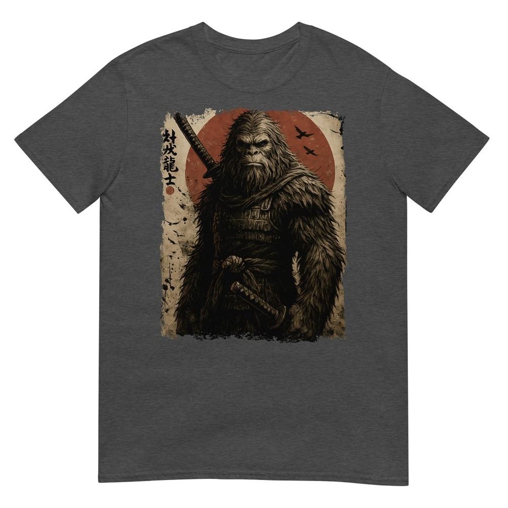 Vintage Japanese Art Anime Bigfoot Samurai Graphic Sasquatch TShirt