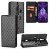 Cubic Grid Texture Flip Leather Phone Case