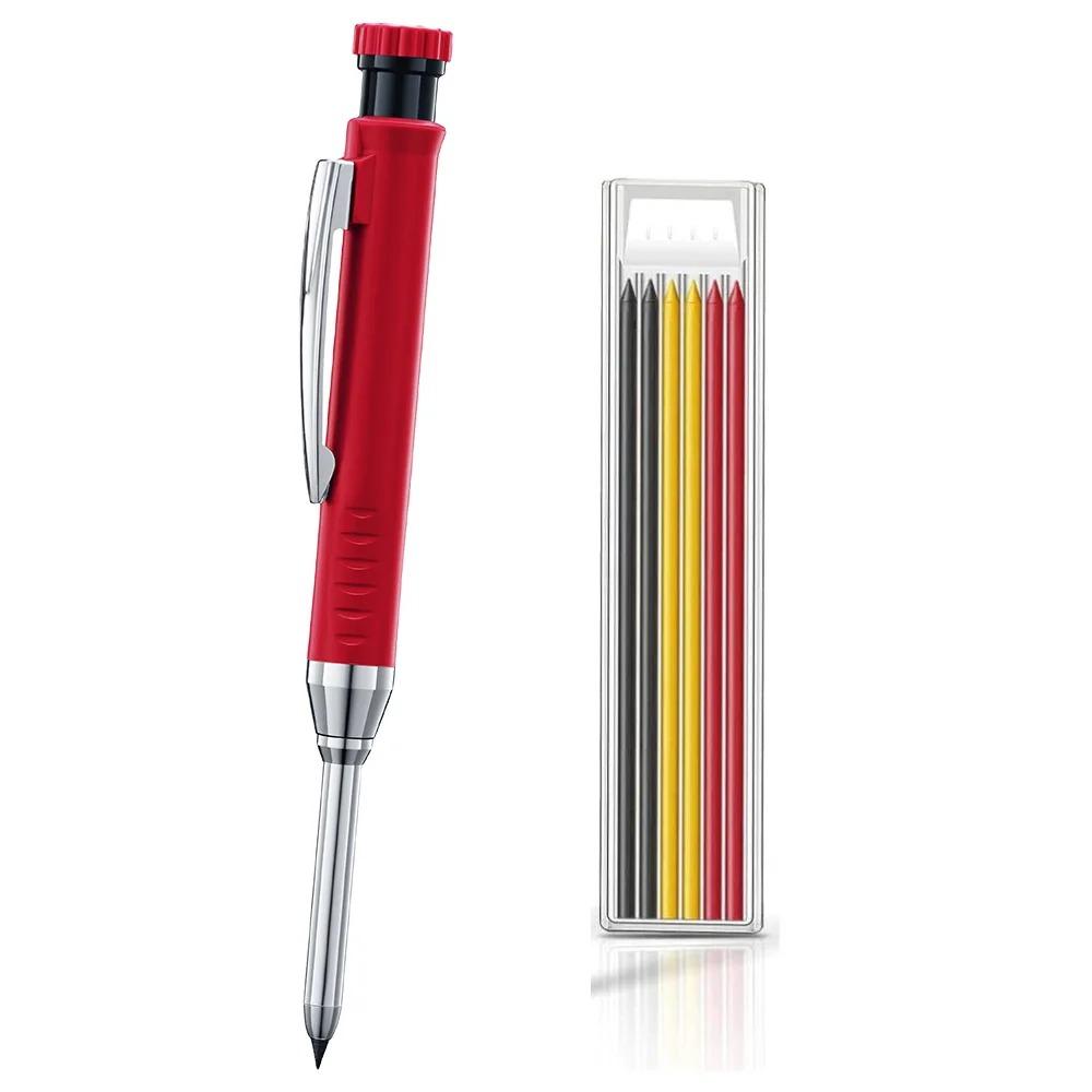 2.8mm Solid Carpenter Pencil Mechanical Pencil with Built-in Sharpener Carpentry Long Head Carpenter Pencil Stationery Supply