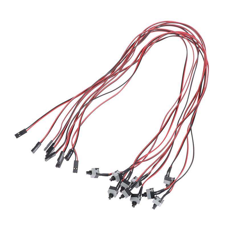 10Pcs50Cm Power Button Switch Cable For Pc Switches Reset Computer Push Button