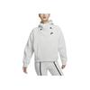 Nike Ropa Deportiva Tech Fleece Sudadera con Capucha Estampado Bordado de Logo Oversize para Mujer Gris Claro FV6323-013