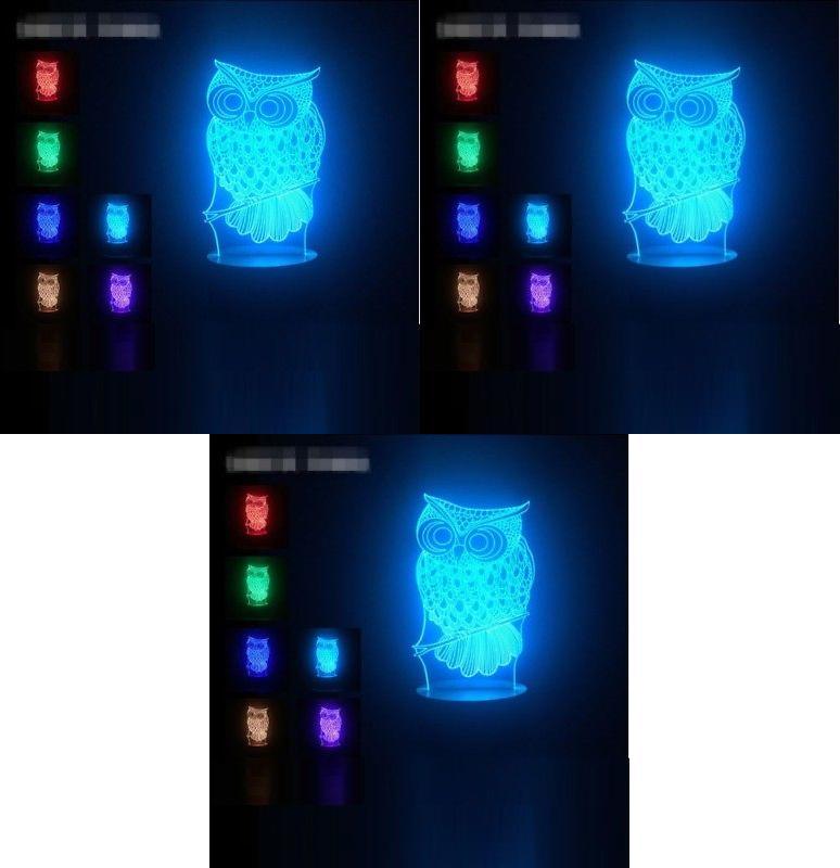 Stunning 3d Owl Led Desk Lamp With 7 Color Change Feature And Touch Art Controller
