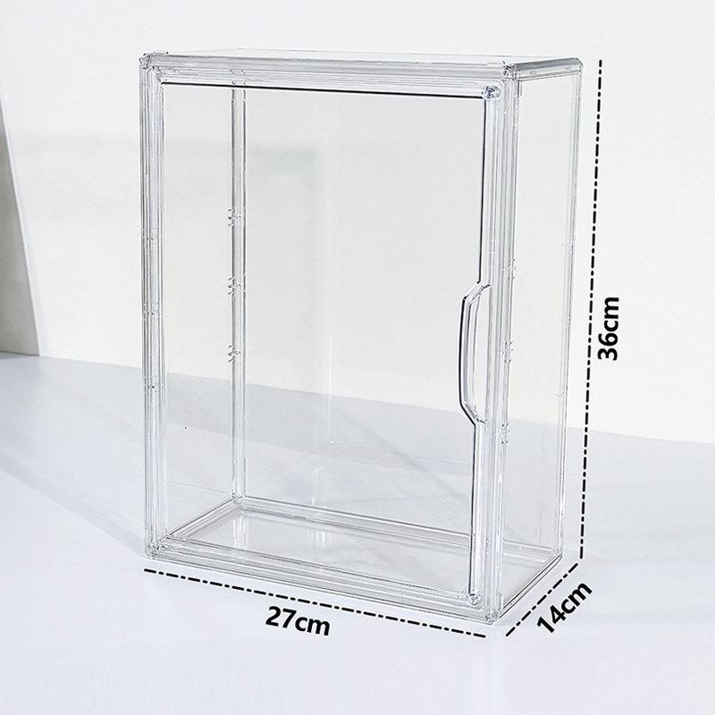 1-3 Tier Storage Box Clear Acrylic Display Case Cabinet for Toy Bread Fruit Acrylic Box Protection Showcase Decoration