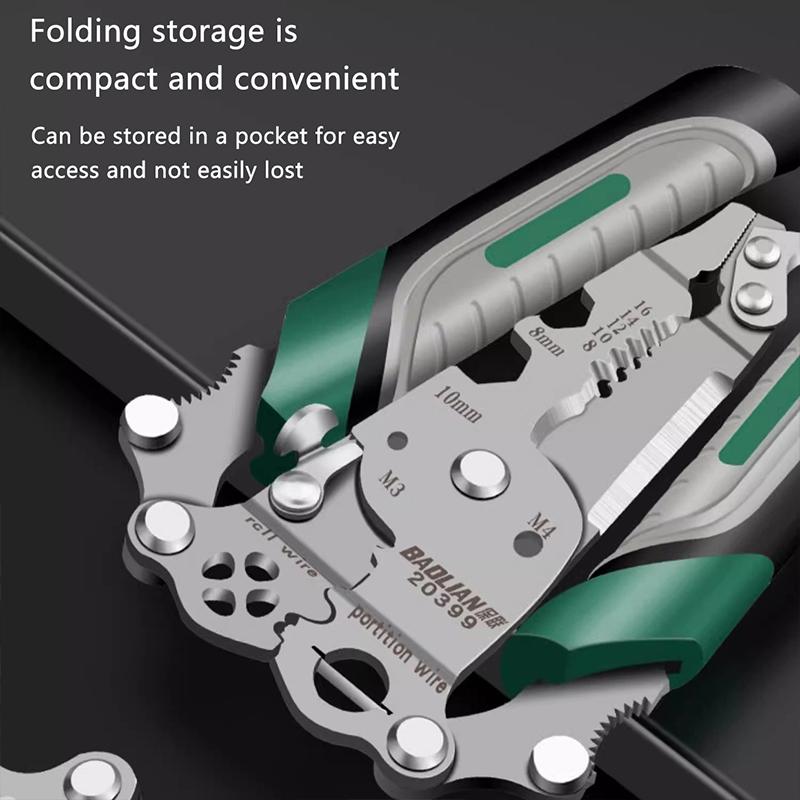 Electrician Wire Crimper Peeler Pliers Cables Stripping Multifunctional Press Plier Terminal Crimping Gross Side Cutting Tool