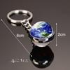 Exquisite Double-Sided Galaxy Keychain: Crystal Earth with Planets and Moon