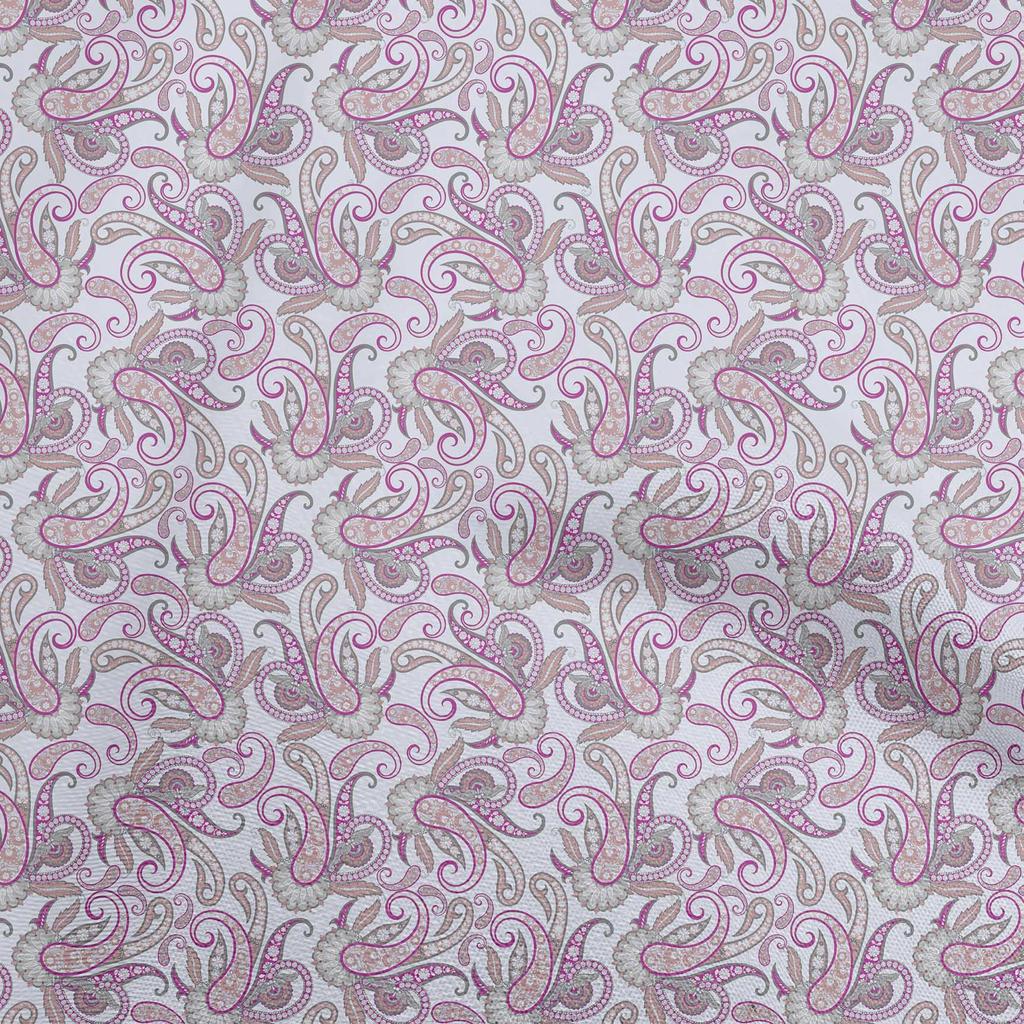 oneOone Cotton Flex Dusty Blue Fabric Asian Paisley Quilting Supplies Print Sewing Fabric By The Yard 40 Inch