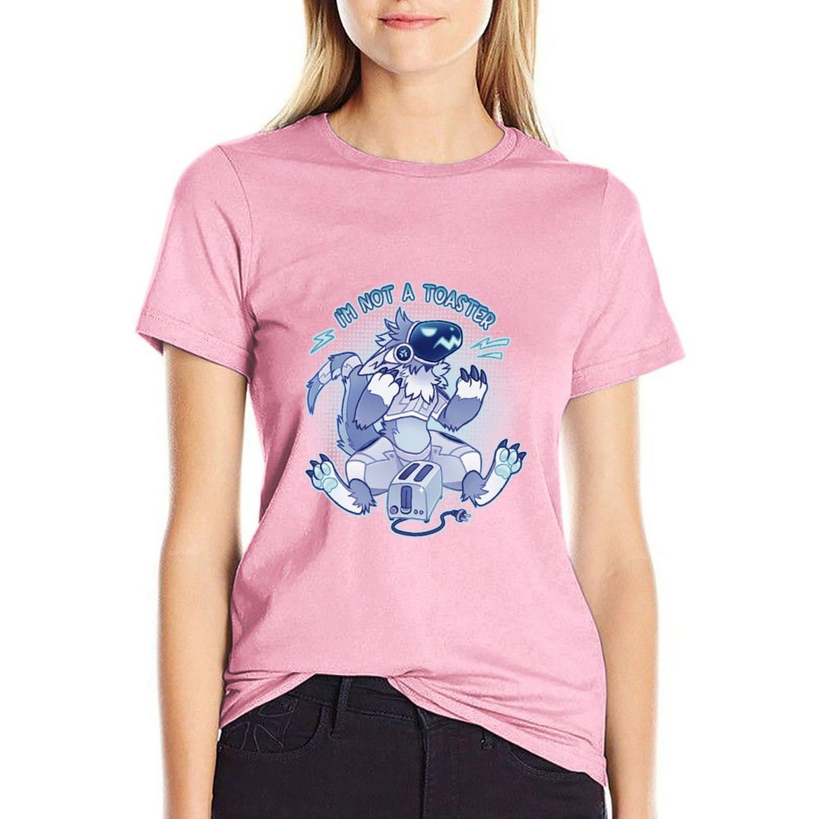 

Blue Grumpy Protogen Im not a toaster T-Shirt футболки аніме одяг швидко сохнучі футболки жінки XS