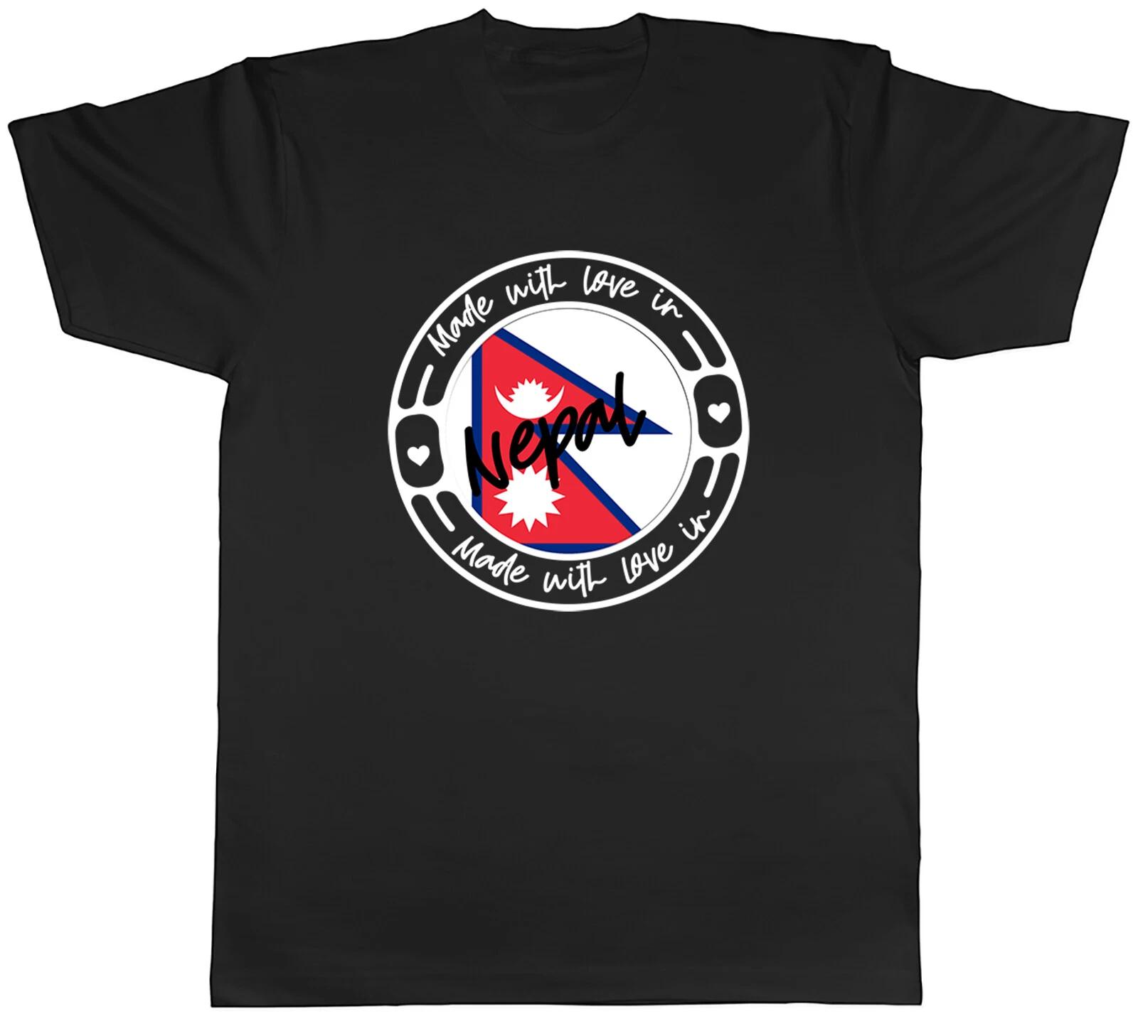 Made With Love In Nepal Country Mens Unisex T-Shirt Tee Gift XXXL