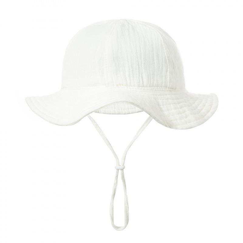 Cute Baby Cotton Bucket Hat - Printed Solid Color Sun Hat for 3-12M